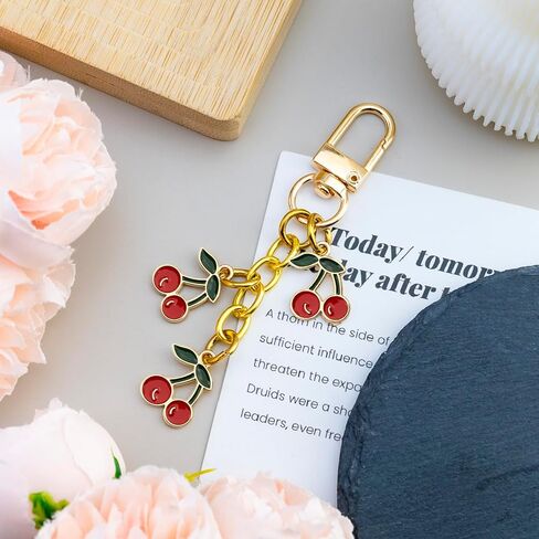 Cherry Keychain Cherry Gifts for Women Teen Girl Gifts Trendy Stuff Cherries Bag Purse Charms for Handbags Cute Cherries Accessories for Women Girls in Saudi Arabia