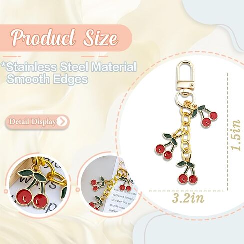 Cherry Keychain Cherry Gifts for Women Teen Girl Gifts Trendy Stuff Cherries Bag Purse Charms for Handbags Cute Cherries Accessories for Women Girls in Saudi Arabia