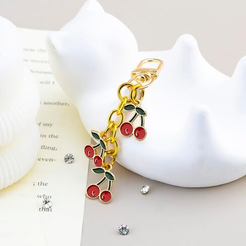 Cherry Keychain Cherry Gifts for Women Teen Girl Gifts Trendy Stuff Cherries Bag Purse Charms for Handbags Cute Cherries Accessories for Women Girls in Saudi Arabia