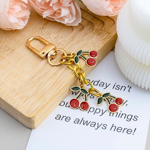 Cherry Keychain Cherry Gifts for Women Teen Girl Gifts Trendy Stuff Cherries Bag Purse Charms for Handbags Cute Cherries Accessories for Women Girls in Saudi Arabia