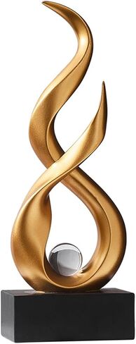 AWNR Abstract Art Deco Decor Statues for Home,Shelves,Table,Living Room, Dining Room,Modern Sculpture Decoraciones of Homes for Sale (Transparent Gold) in Kuwait