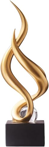 AWNR Abstract Art Deco Decor Statues for Home,Shelves,Table,Living Room, Dining Room,Modern Sculpture Decoraciones of Homes for Sale (Transparent Gold) in Saudi Arabia