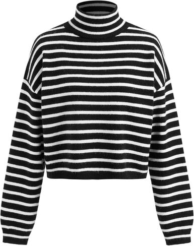 CIDER Cropped Sweaters for Women Pear Cute Turtleneck Sweater Long Sleeve Y2K Lantern Sleeve Pullover Fall Outfits in Saudi Arabia