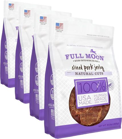 Full Moon Natural Cut Pork Jerky Healthy All Natural Dog Treats Human Grade Grain Free 10 oz in Saudi Arabia