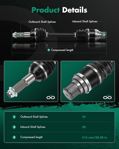 SCITOO CV Axle Drive Shaft Assembly 2007-2011 fits for Yamaha Grizzly 350 400 450 Kodiak 400 Kodiak 450 Rear Left Right 1D9-F510F-00-00 in Saudi Arabia