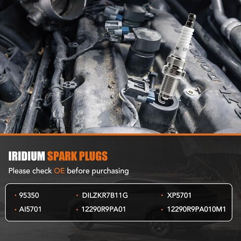 6 Pack Iridium Spark Plugs 95350 DILZKR7B11G for 2016 2017 2018 2019 2020 Honda Pilot Ridgeline, Honda Odyssey Passport 2018 2019 2020 2021, Acura MDX TLX RLX 2014-2020 3.5 V6 in Saudi Arabia