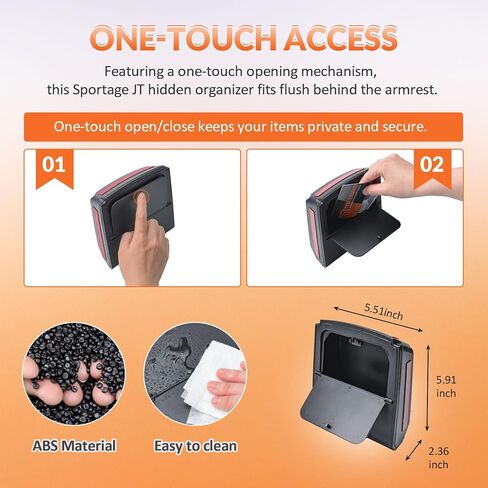 TACORBO Center Console Hidden Storage Box Compatible with Kia Sportage 2023 2024 2025 2026 Accessories, One-Touch Center Console Hidden Organizer Box, Armrest Secret Compartment in Saudi Arabia