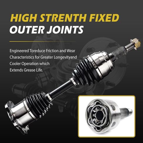 [4WD 6-Lug] Front CV Axle for Chevy Silverado Suburban Avalanche 1500 Classic Tahoe Cadillac Escalade ESV EXT GMC Sierra Yukon XL 1500 K1500 K2500 Left Right Replacement 2PC 66-1009 60-1009 in Kuwait