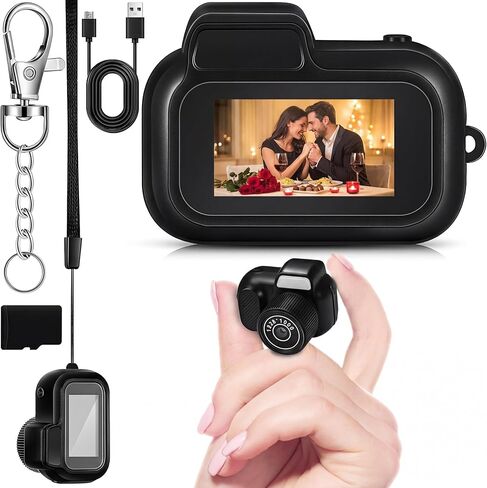 Mini Keychain Camera 1080p Small Retro Portable Photo Video Camera 100 Mins Battery Life Micro Video Camcorder for Travel Study Recording (64gb) in Kuwait
