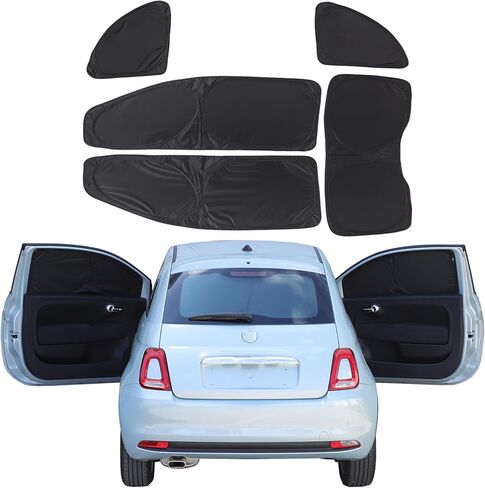 The Original Windshield Sun Shade Compatible with Fiat 500 2010-2022 Abarth 595 2014-2024 Car Windshield Reflective Sunshade Protector Sun Shade Accessories (Bright,Silver-Coated Fabric) in Saudi Arabia