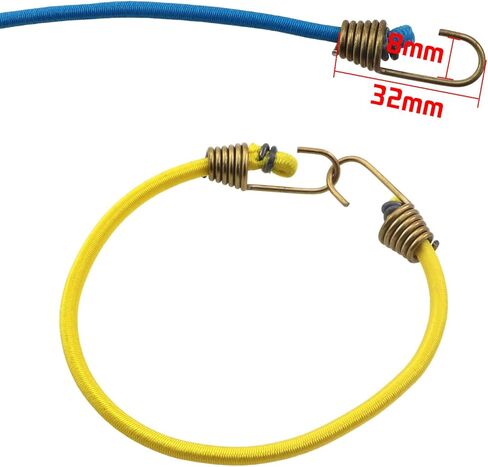 12 قطعة من حبال بنجي صغيرة مقاس 25.4 سم مع خطافات للتخييم في الهواء الطلق وخيام الأقمشة والدراجات ورفوف سقف الأمتعة وأشرطة تأمين البضائع أحمر وأسود وأزرق وأصفر وأبيض وبرتقالي in Kuwait