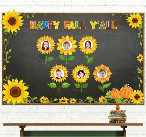 Sunflower Cutouts for Bulletin Board Autumn DIY Craft Fall Themed Photo Frame Cutouts for Classroom Supplies,48 Pcs in Saudi Arabia