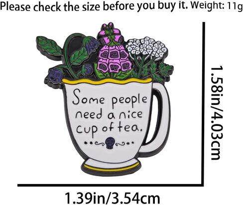 دبوس المينا، يحتاج بعض الأشخاص إلى كوب من دبوس طية صدر السترة للشاي، شارة أكواب شاي النباتات، استمتع ببروش الوقت، هدية للعمال والأصدقاء والعائلة والشركاء DIY ديكور من القماش وحقيبة ظهر وإكسسوارات سترة in Kuwait