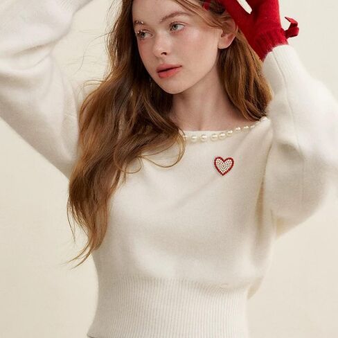 حجر الراين الأحمر القلب بروش دبوس للنساء الفتيات مطلية بالذهب موضة كريستال شل اللؤلؤ عاشق القلب دبابيس التلبيب دبابيس فستان أنيق اكسسوارات الزفاف عيد الحب عيد الميلاد مجوهرات هدية in Saudi Arabia