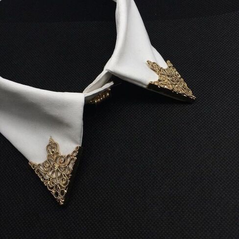 5 Pairs of Vintage Triangle Shirt Collar Pin Hollow Metal Needle Brooch for Women Men Lapel Pin Clothes Decor in Saudi Arabia