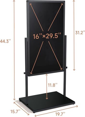 SELEAD 20"x45" Magnetic Aluminum Frame Chalkboard with Metal Floor Stand - 360° Reversible Double-Sided Chalk Board Heavy-Duty Indoor Outdoor Sign Board for Menu, Business, Cafe, Home Office in Kuwait