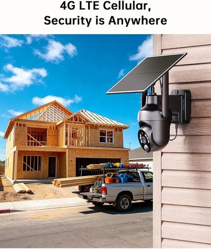 كاميرات أمان تعمل بالطاقة الشمسية 2K WiFi لاسلكية في الهواء الطلق مع عرض مباشر بزاوية 360 درجة، رؤية ليلية ملونة، تنبيه حركة PIR، إنذار صفارة الإنذار، تخزين سحابي/محلي، محادثة ثنائية الاتجاه للأمن الخارجي in Kuwait