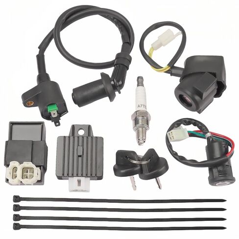 GY6 Ignition Coil CDI Box Voltage Regulator Relay Solenoid Ignition Switch Key Spark Plug Kit for Tomberlin Crossfire 150R Hammerhead GTS Spiderbox 150 Go Kart Scooter Moped ATV GY6 50cc 125cc 150cc in Kuwait