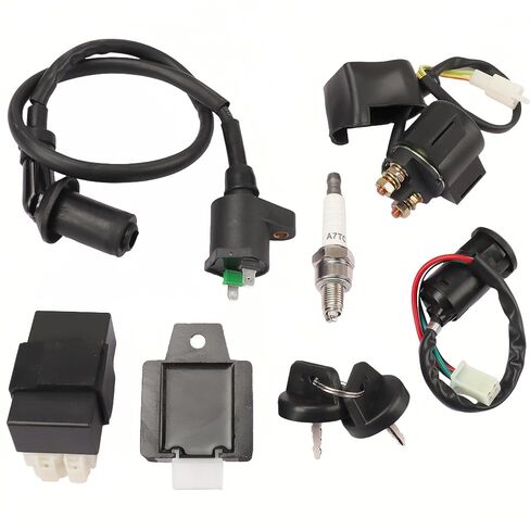 GY6 Ignition Coil CDI Box Voltage Regulator Relay Solenoid Ignition Switch Key Spark Plug Kit for Tomberlin Crossfire 150R Hammerhead GTS Spiderbox 150 Go Kart Scooter Moped ATV GY6 50cc 125cc 150cc in Kuwait