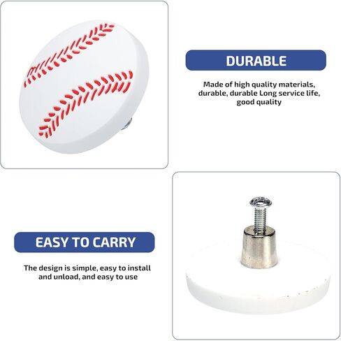 ’s Room Wardrobe Door Knobs and Drawer Pull Handles with Baseball Pattern, Rubber Single Hole Cabinet Knobs, 4pcs Set for ’ Furniture Accessories in Kuwait
