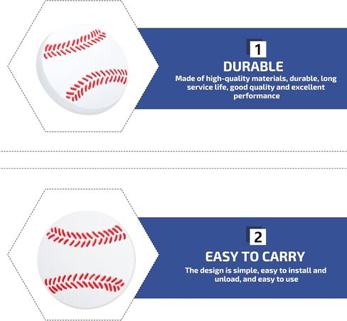 ’s Room Wardrobe Door Knobs and Drawer Pull Handles with Baseball Pattern, Rubber Single Hole Cabinet Knobs, 4pcs Set for ’ Furniture Accessories in Kuwait