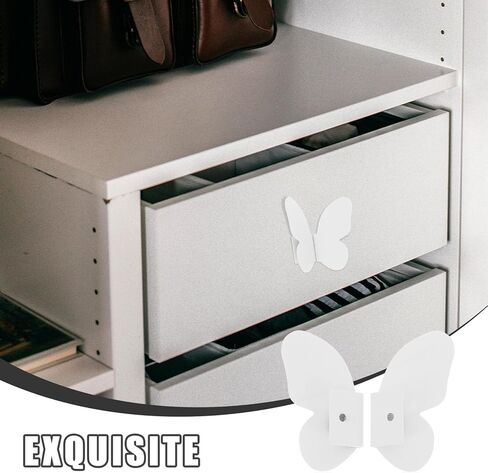 مجموعة مقابض أبواب خزانة الفراشة ومقابض الأدراج، مقابض خزانة الملابس البيضاء العتيقة، مقابض الفراشة المزخرفة لأجهزة أثاث الغرفة، زوج واحد in Kuwait