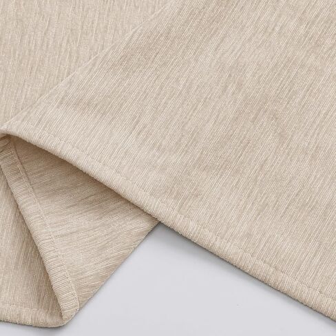 Chyhomenyc Chenille Velvet Kitchen Curtains 30 Inch Length - Light Filtering Short Window Curtains, Small Half Curtain Panels for Bathroom Basement Cabinet, 30Wx30L Inch, 2 Panels, Linen Color in Kuwait