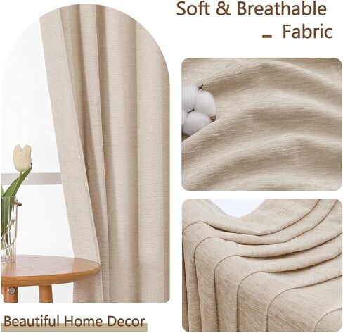 Chyhomenyc Chenille Velvet Kitchen Curtains 30 Inch Length - Light Filtering Short Window Curtains, Small Half Curtain Panels for Bathroom Basement Cabinet, 30Wx30L Inch, 2 Panels, Linen Color in Kuwait