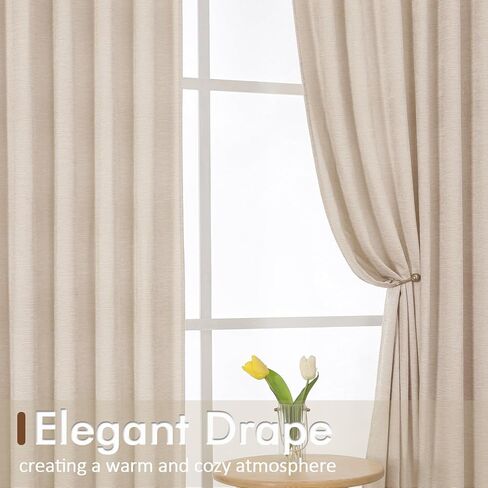 Chyhomenyc Chenille Velvet Kitchen Curtains 30 Inch Length - Light Filtering Short Window Curtains, Small Half Curtain Panels for Bathroom Basement Cabinet, 30Wx30L Inch, 2 Panels, Linen Color in Kuwait