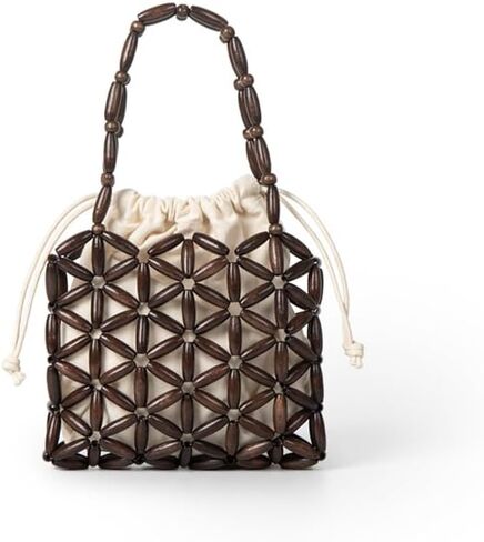 حقيبة نسائية صغيرة منسوجة مع حقيبة يد مجوفة ومطرزة بالخرز in Kuwait