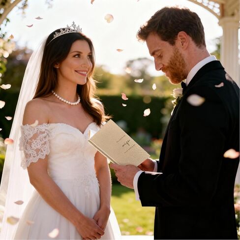 LADY&HOME Wedding Vow Books His and Hers, Linen Hardcover Gold Foil Vow Books for Ceremony, Wedding Must Haves, Wedding Registry Ideas, His and Her Gifts (Beige) in Kuwait