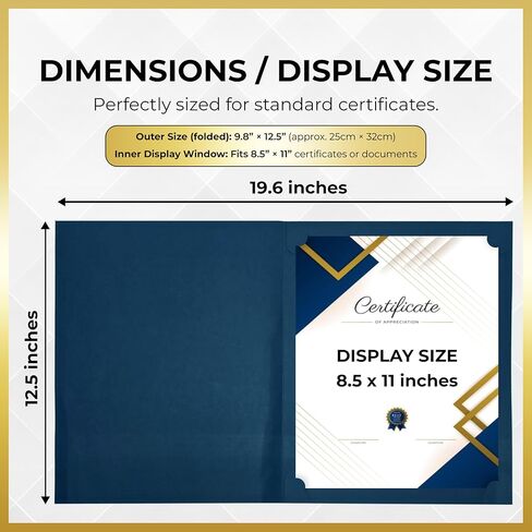 120 Pcs Certificate Holders Bulk, Navy Blue Diploma Covers Gold Foil Border, Document Covers for Letter Size 8.5x11 Award Certificates, Cardstock, Document Papers, Graduation in Kuwait