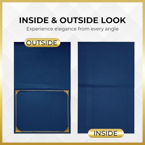 120 Pcs Certificate Holders Bulk, Navy Blue Diploma Covers Gold Foil Border, Document Covers for Letter Size 8.5x11 Award Certificates, Cardstock, Document Papers, Graduation in Kuwait