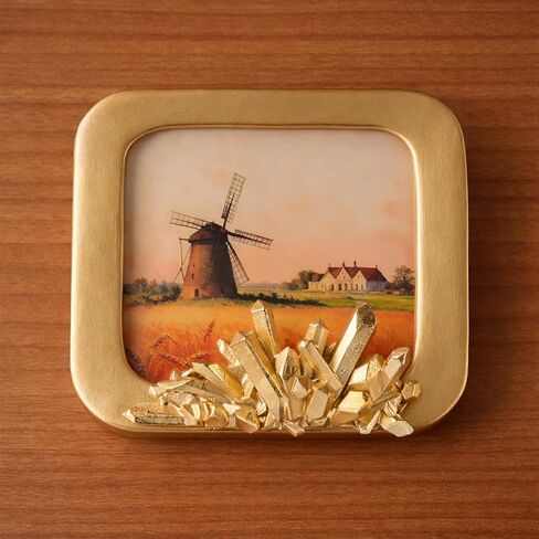Small Vintage Picture Frames4x4 - Decorative 4x 4 PictureFrame with Crystal Accent, Antique Gold Square Picture Frame 4 x4, Luxury Vintage Style Photo Frame with Glass Front, Small Decorative Square Picture Frame for Tabletop Display, Fits 4 x 4 Photos (G in Saudi Arabia