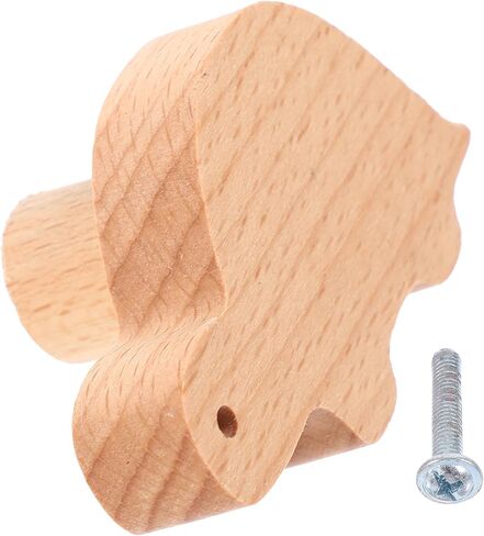 Cartoon Animal Wood Cabinet Pull Knobs, Solid Beech Cupboard Handles with Screws, Nursery Dresser Door Knobs for ’ Room Furniture in Kuwait