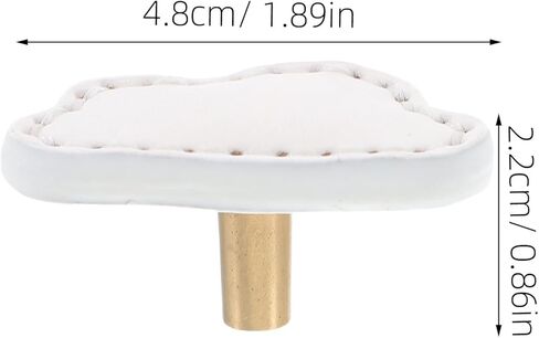 2pcs Cloud Shape Drawer Handles Brass Single Hole Pulls for ’s Wardrobe Doors and Dresser Knobs White Leather Thickened Hardware Pulls for ’ Room in Kuwait