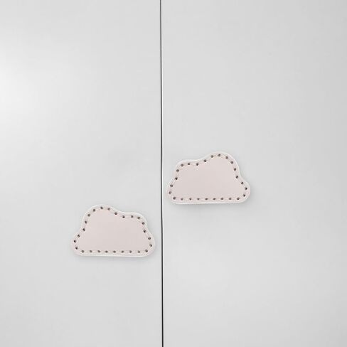 2pcs Cloud Shape Drawer Handles Brass Single Hole Pulls for ’s Wardrobe Doors and Dresser Knobs White Leather Thickened Hardware Pulls for ’ Room in Kuwait