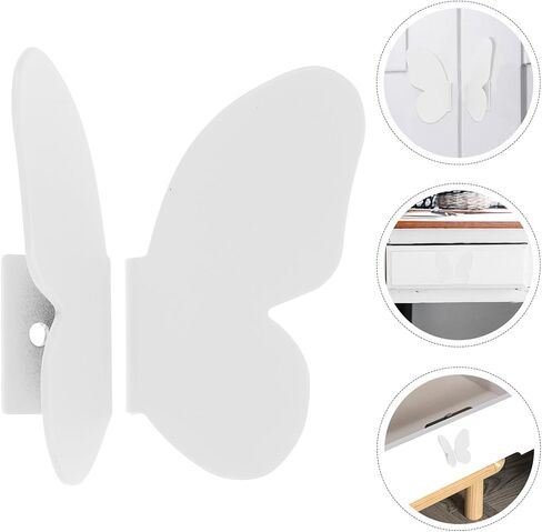 Butterfly Cabinet Knobs and Drawer Pull Handles White Small Decorative Furniture Hardware for ’ Room Cabinets and Wardrobe Doors, 1 Pair in Kuwait