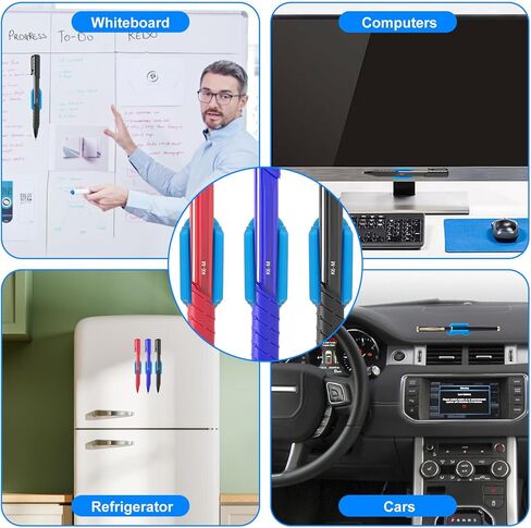 48 Pcs Adhesive Pen Holder, Upgraded Adhesive Pencil Holder for Desk, Flexible Silicone Pencil Holders Grips Clip for Desk Wall Clipboard, Office Classroom Essentials Teacher Supplies ChristmasSmall G in Kuwait