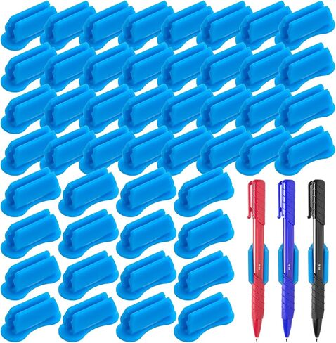 48 Pcs Adhesive Pen Holder, Upgraded Adhesive Pencil Holder for Desk, Flexible Silicone Pencil Holders Grips Clip for Desk Wall Clipboard, Office Classroom Essentials Teacher Supplies ChristmasSmall G in Kuwait