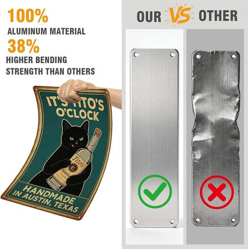 لافتات بار مضحكة IT'S TITO'S O'CLOCK ملصق قطة سوداء رجل كهف علامة بار عتيقة شريط تسجيل جدار ديكور 12 بوصة * 8 بوصة علامات مضحكة للرجل ديكور كهف ملصقات شقة جامعية للرجال هدايا كحولية أشياء رائعة لغرفتك in Kuwait