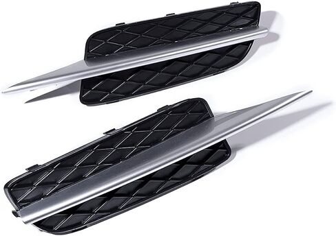 Car Front Lower Insert Engine Protect Frame Bumper Grill Fog Light Grilles Cover w/Silver Trim Compatible with BMW X5 E70 2007-2010 Pre-facelift 51117159593, 51117159594 in Kuwait