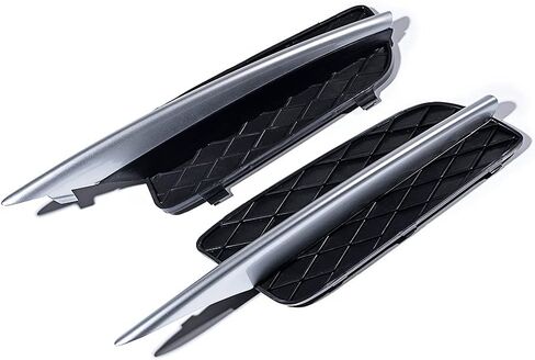 Car Front Lower Insert Engine Protect Frame Bumper Grill Fog Light Grilles Cover w/Silver Trim Compatible with BMW X5 E70 2007-2010 Pre-facelift 51117159593, 51117159594 in Kuwait