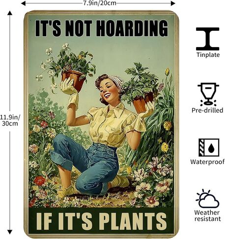 Plant Lovers Gifts Home Garden Decor Cool Gardening Accessories For Women Indoor Outdoor Metal Signs 8x12 Inch in Kuwait
