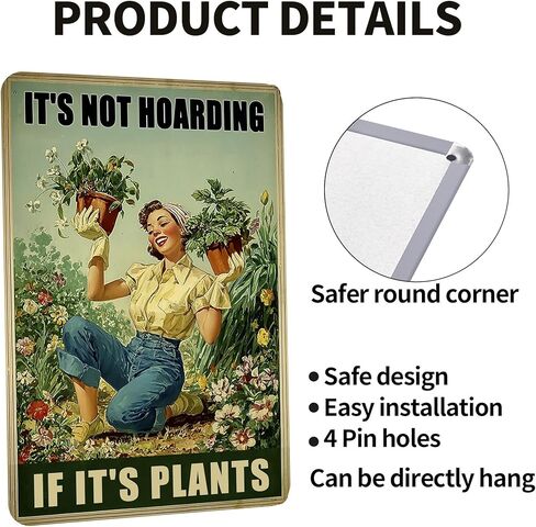 Plant Lovers Gifts Home Garden Decor Cool Gardening Accessories For Women Indoor Outdoor Metal Signs 8x12 Inch in Kuwait