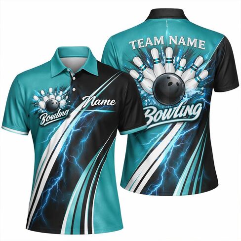 قميص بولو بولينج مخصص، قميص بولينج شخصي ثلاثي الأبعاد للفريق، قمصان بولينج مخصصة مع اسم الفريق، تصميم بولينج للتدخين in Kuwait