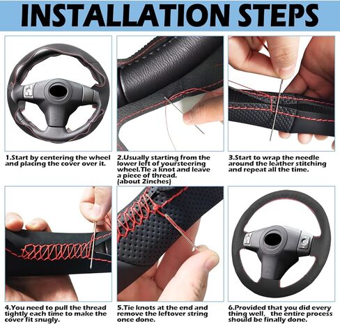 Microfiber Leather Hand Sewn Steering Wheel Cover Compatible with Toyota Camry 2010 Camry XLE 2017 Highlander 2008-2011 Hilux 2012 Hilux Invincible 2014 DIY Steering Wheel Protector On Wrap in Kuwait