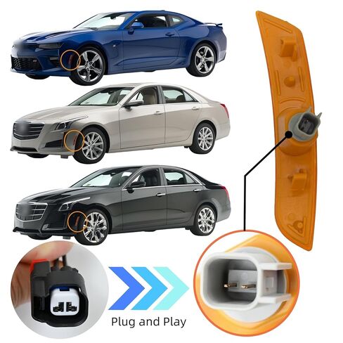2PCS Front Side Marker Light Connector Pigtail fit for Chevrolet Camaro 2015-2024 Cadillac CTS 2014-2019 Cadillac ATS 2013-2018, Plug Wiring Harness in Saudi Arabia