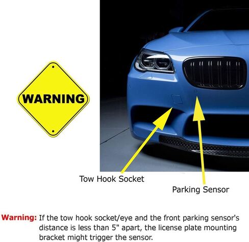 GTP خطاف سحب لوحة الترخيص متوافق مع Mercedes Benz 08-20 W204 W205 C-Class 10-20 W212 W213 E-Class 10-20 GLK GLC 12-19 W166 ML GLE Class، بدون حفر مجموعة نقل المصد الأمامي in Kuwait