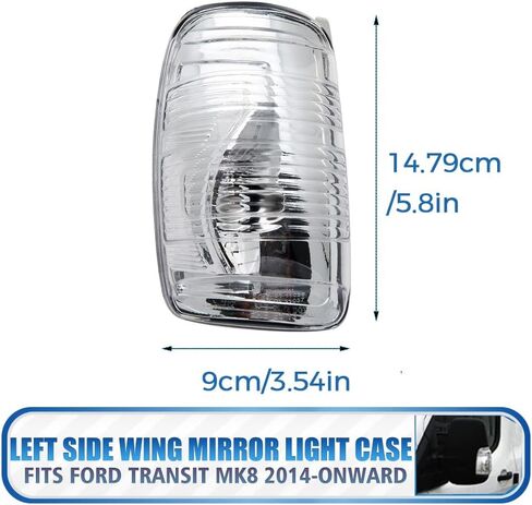 Wing Mirror Side Mirror Indicator Lamp Lens Cover Fit For Ford Transit T150 250 350 2015 2016 2017 2018 2019 2020 2021 MK8 2014 Onwards,Left Driver Side in Saudi Arabia